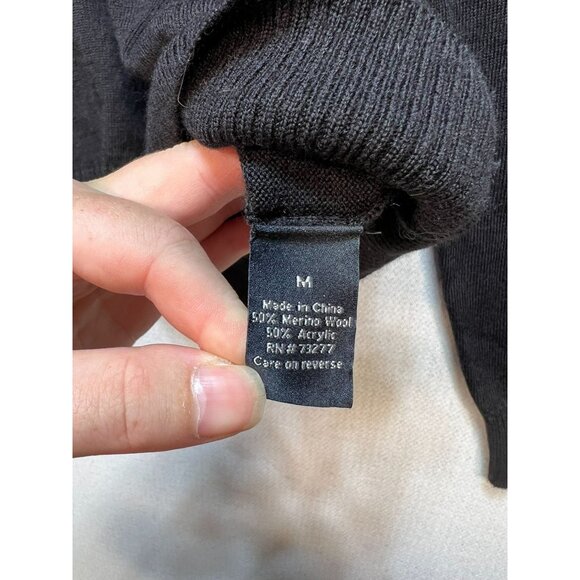 Apt. 9 Mens Merino Wool Preppy Office Pullover Sweater Size Medium Black - Picture 4 of 11